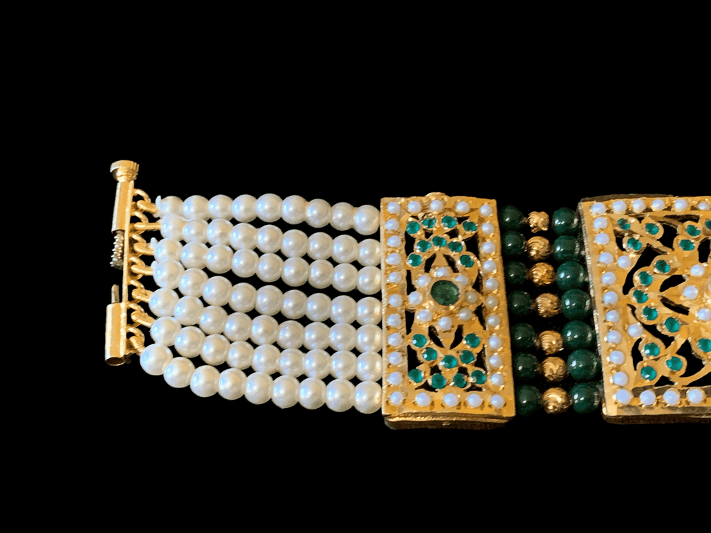 B64 Saira jadau bracelet in green   ( READY TO SHIP )