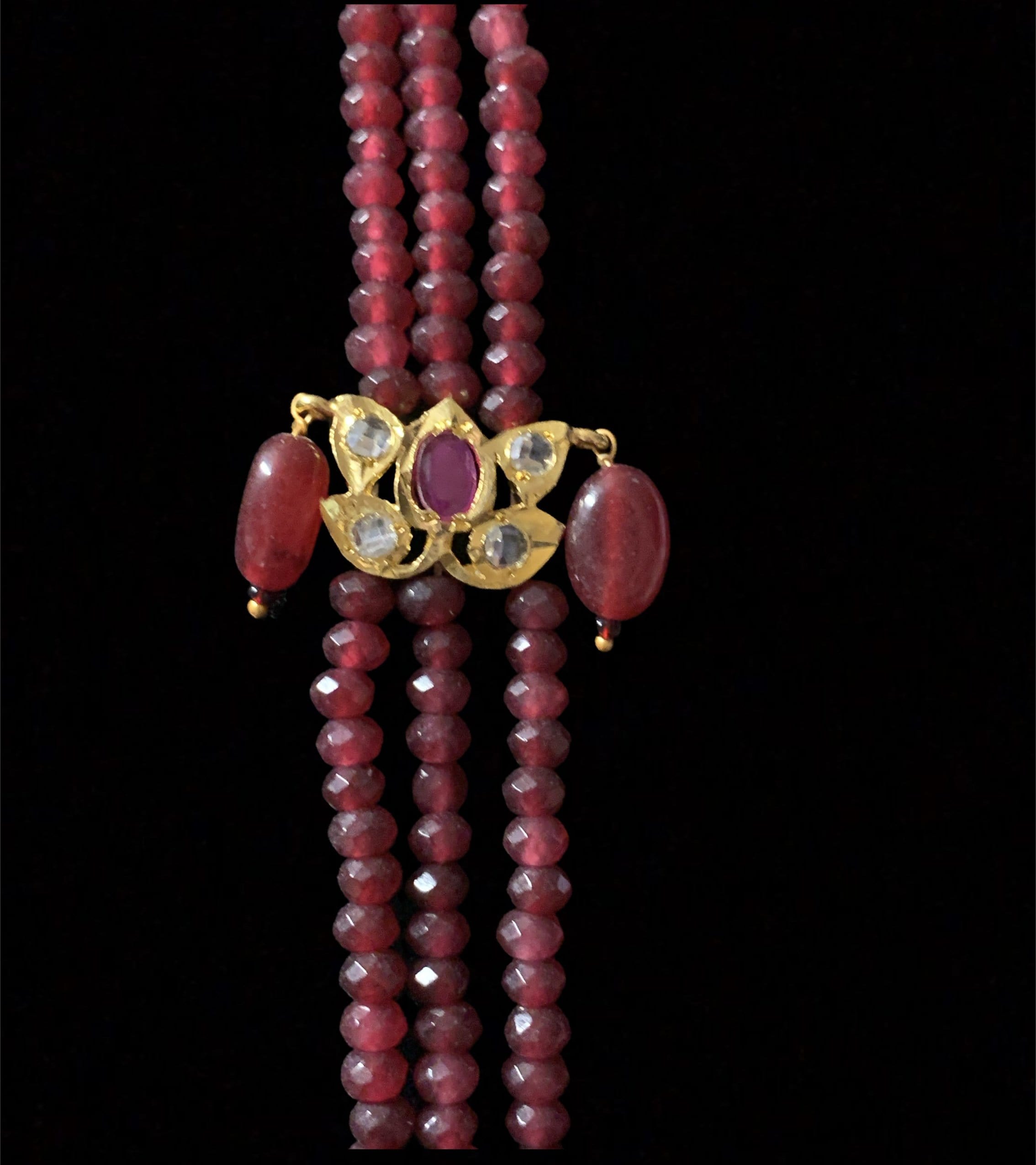 LN64 Raina Ruby  beads  necklace (SHIPS IN 3 WEEKS )