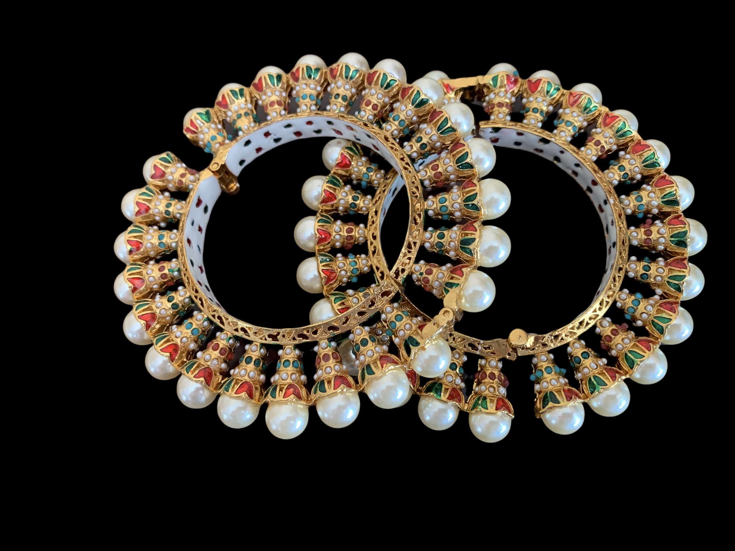 B00 Navratan rajwadi style bangles ( READY TO SHIP )