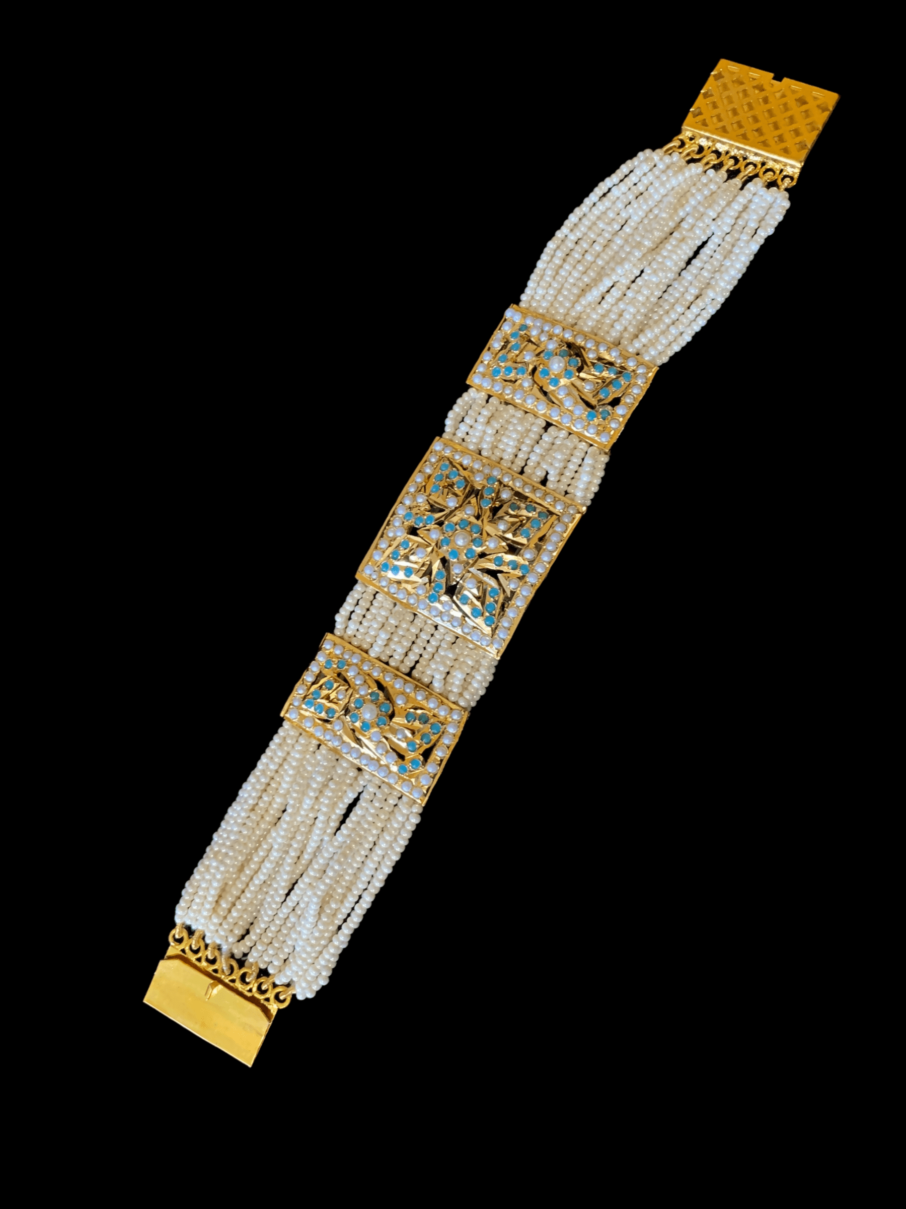 B77 Verdah jadau bracelet in feroza  ( READY TO SHIP )