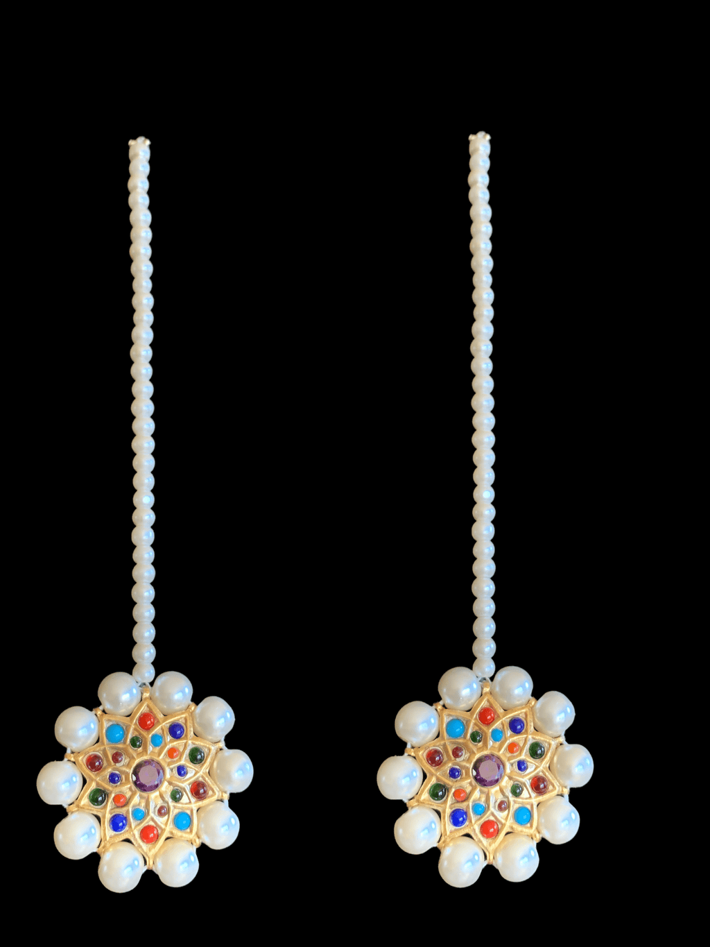 ET528 Navratan kundan tops (READY TO SHIP  )