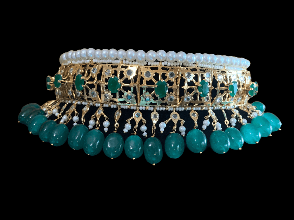 C110 jadavi lacha in emerald beads (READY TO SHIP  )