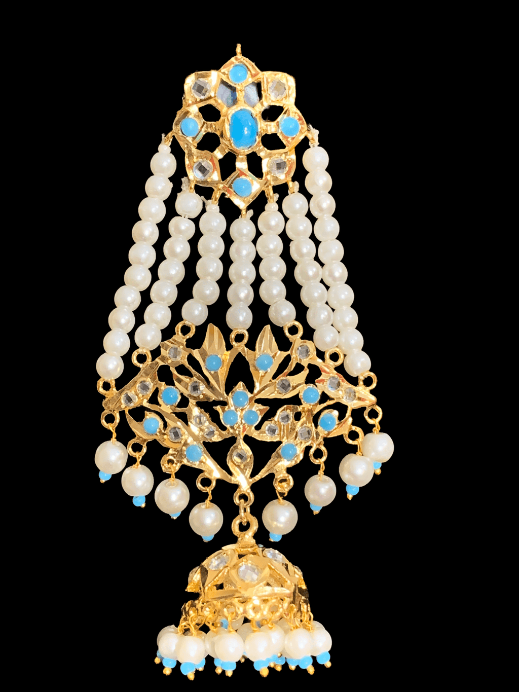 DER27 Inara jhoomar earrings in feroza  (SHIPS IN 4 WEEKS  )