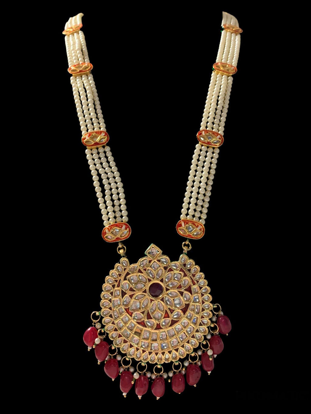 Barira kundan meenakari Rani haar ( READY TO SHIP )