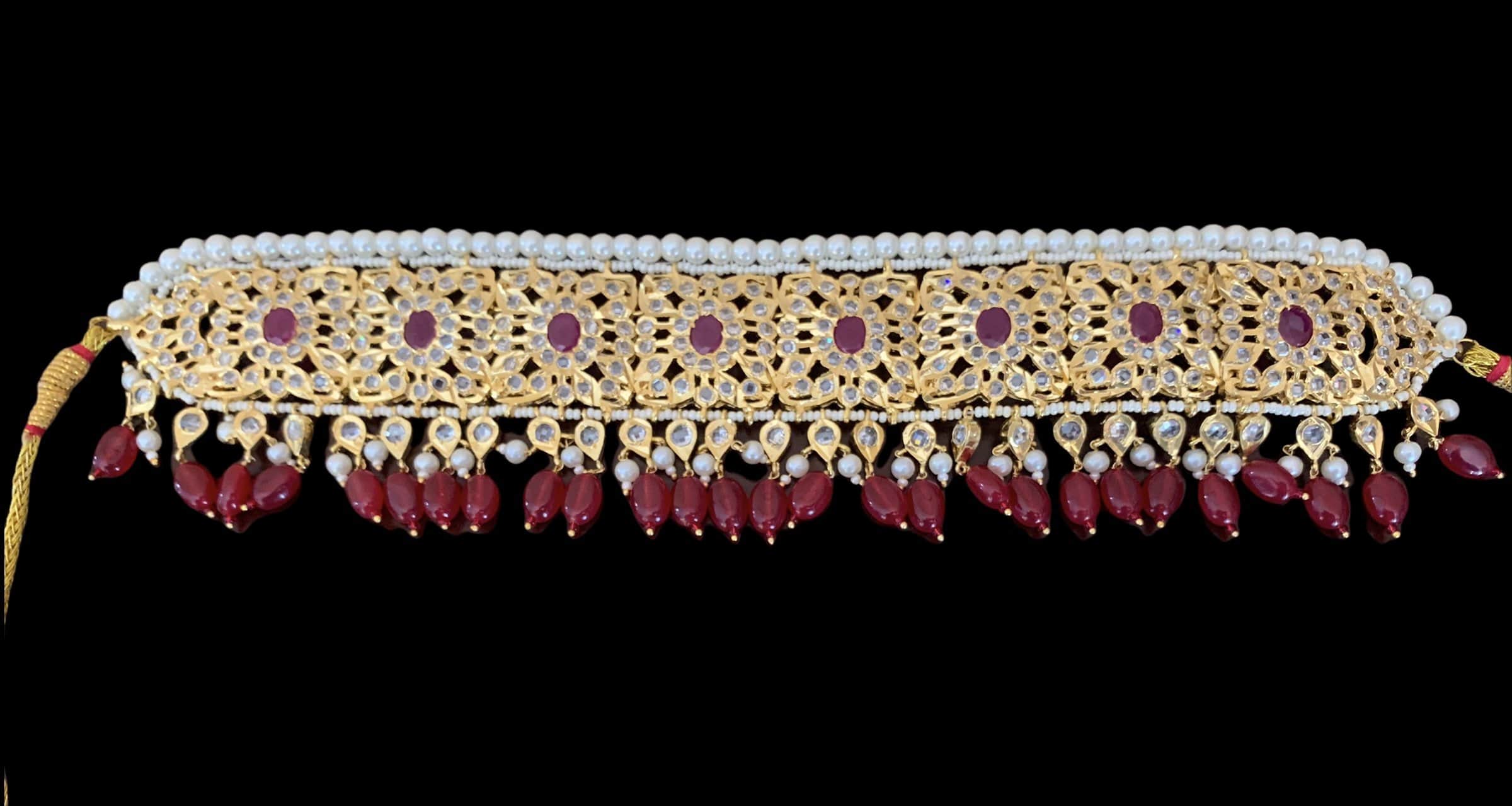 C24 Sabuhi Ruby  hyderabadi choker ( SHIPS IN 3 WEEKS  )
