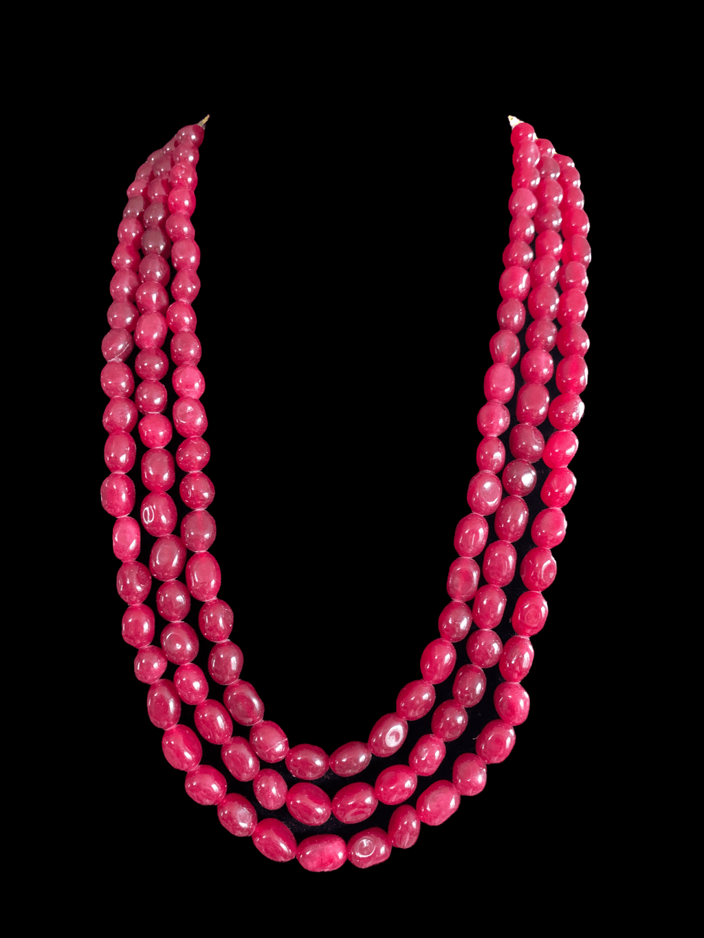 Three layer quartz ruby beads mala ( READY TO SHIP )