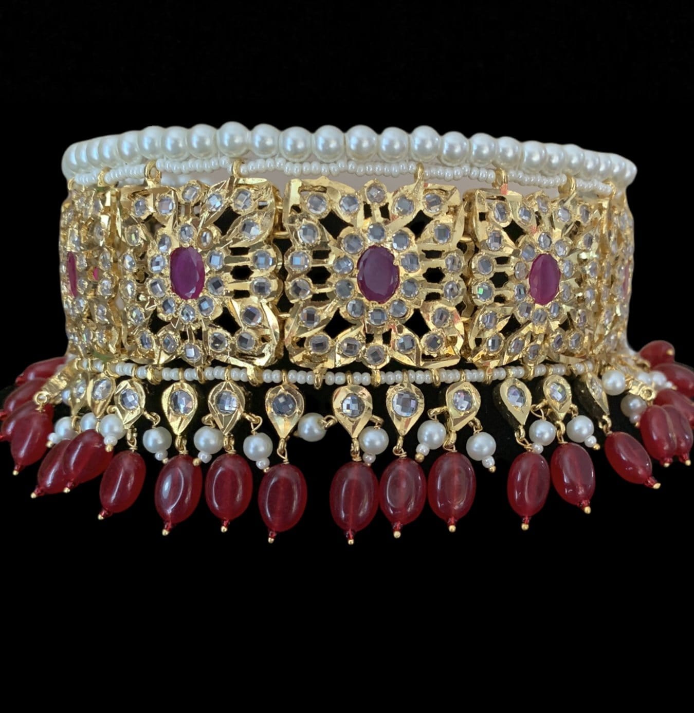 C24 Sabuhi Ruby  hyderabadi choker ( SHIPS IN 3 WEEKS  )