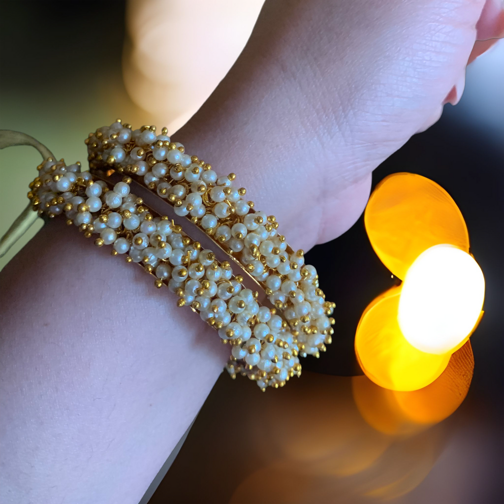 B116 Riza pearl bangle ( SHIPS IN 3 WEEKS )