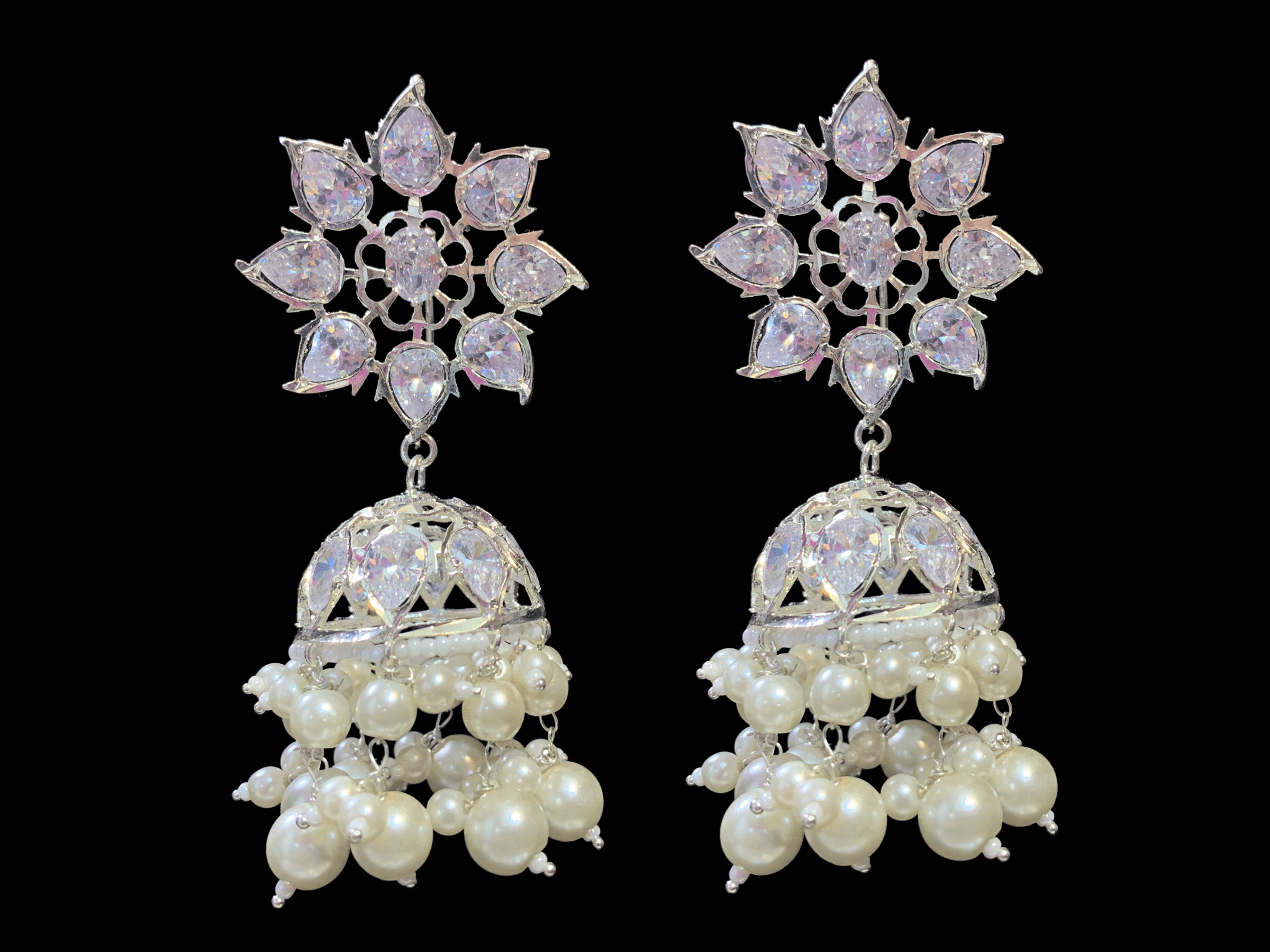 C175 Sonam jadavi lacha choker and jhumka  in silver plating  ( SHIPS IN 4 WEEKS )