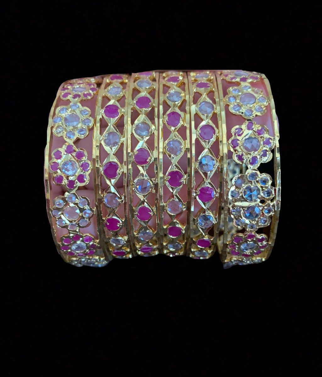 B137 Indu ruby bangles   ( SHIPS IN 4 WEEKS  )