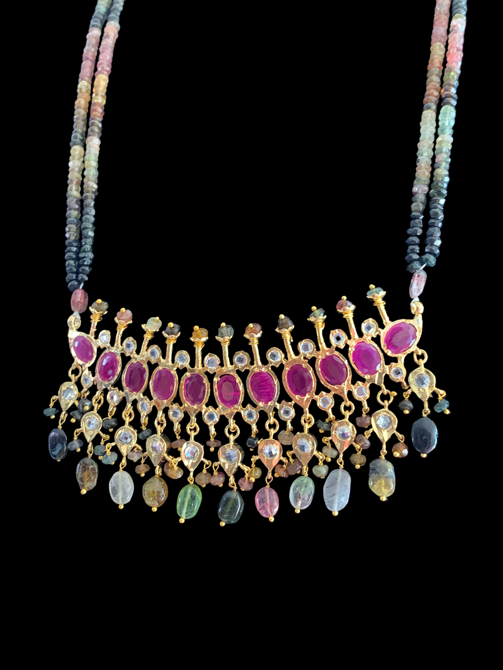 PS302 Tirmani in tourmaline  beads( SHIPS IN 3 WEEKS  )