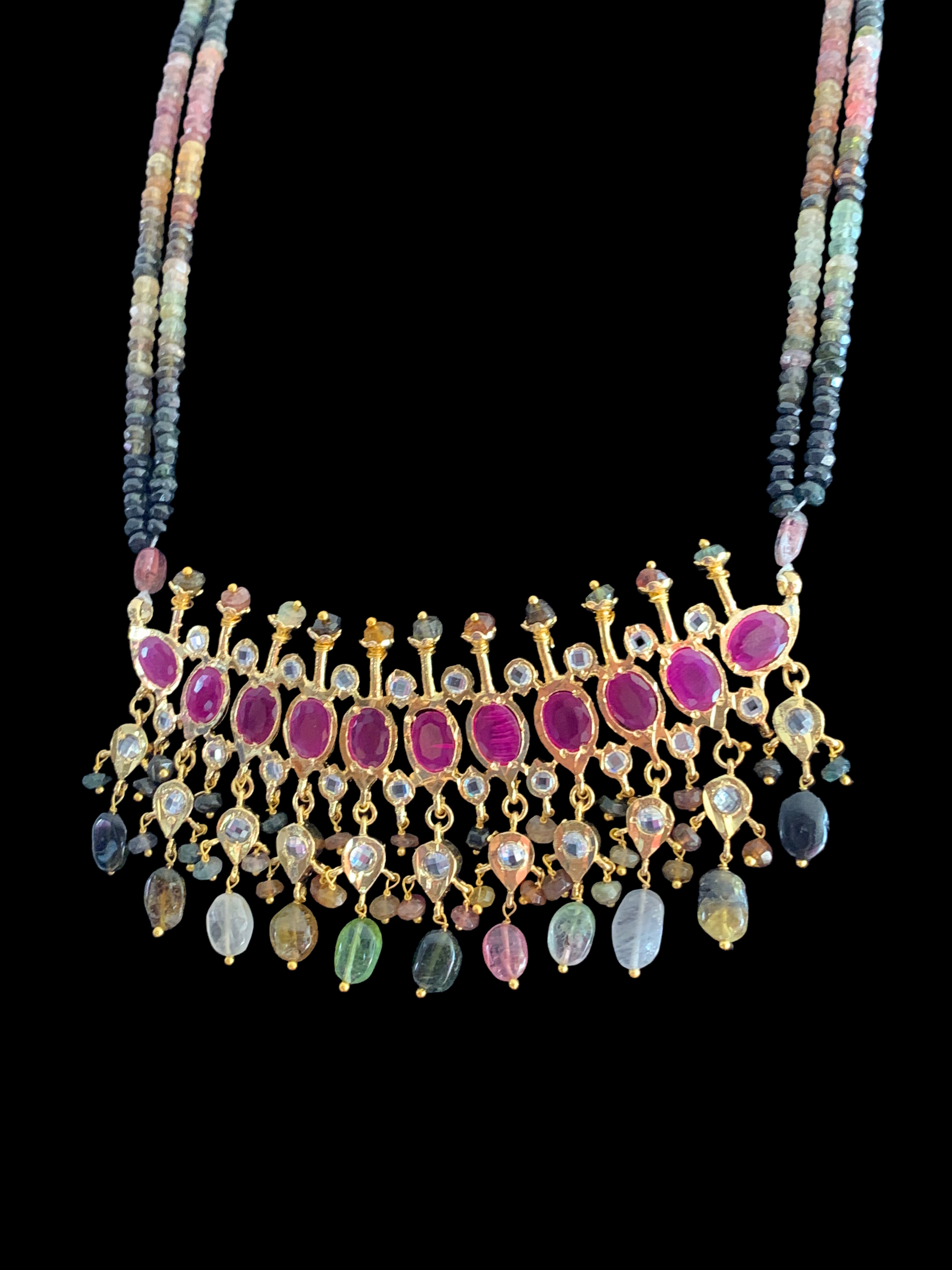 PS302 Tirmani in tourmaline  beads( SHIPS IN 3 WEEKS  )