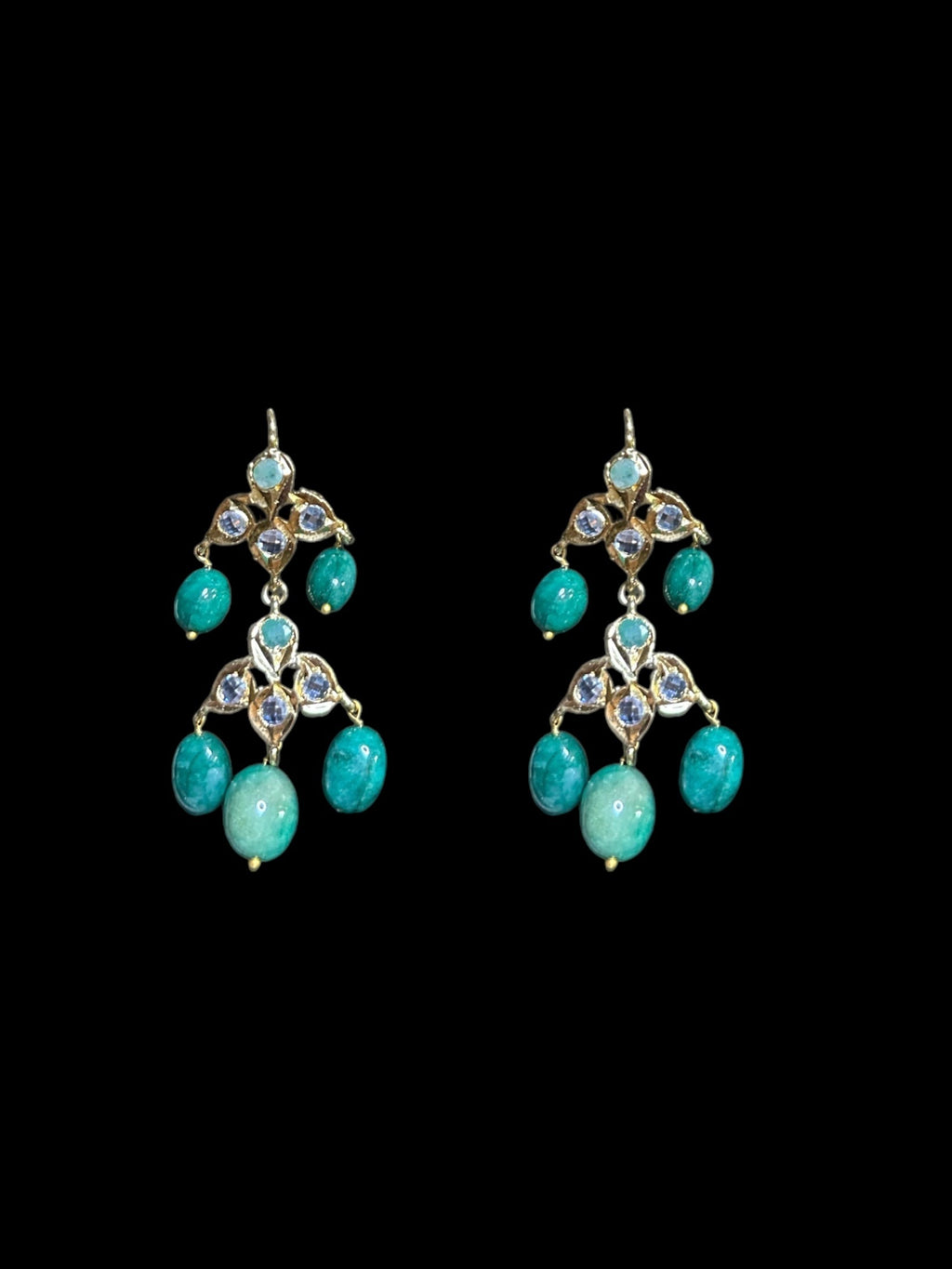 SAT83 Two layered fresh water pearl hyderabadi necklace set / satlada ( READY TO SHIP )