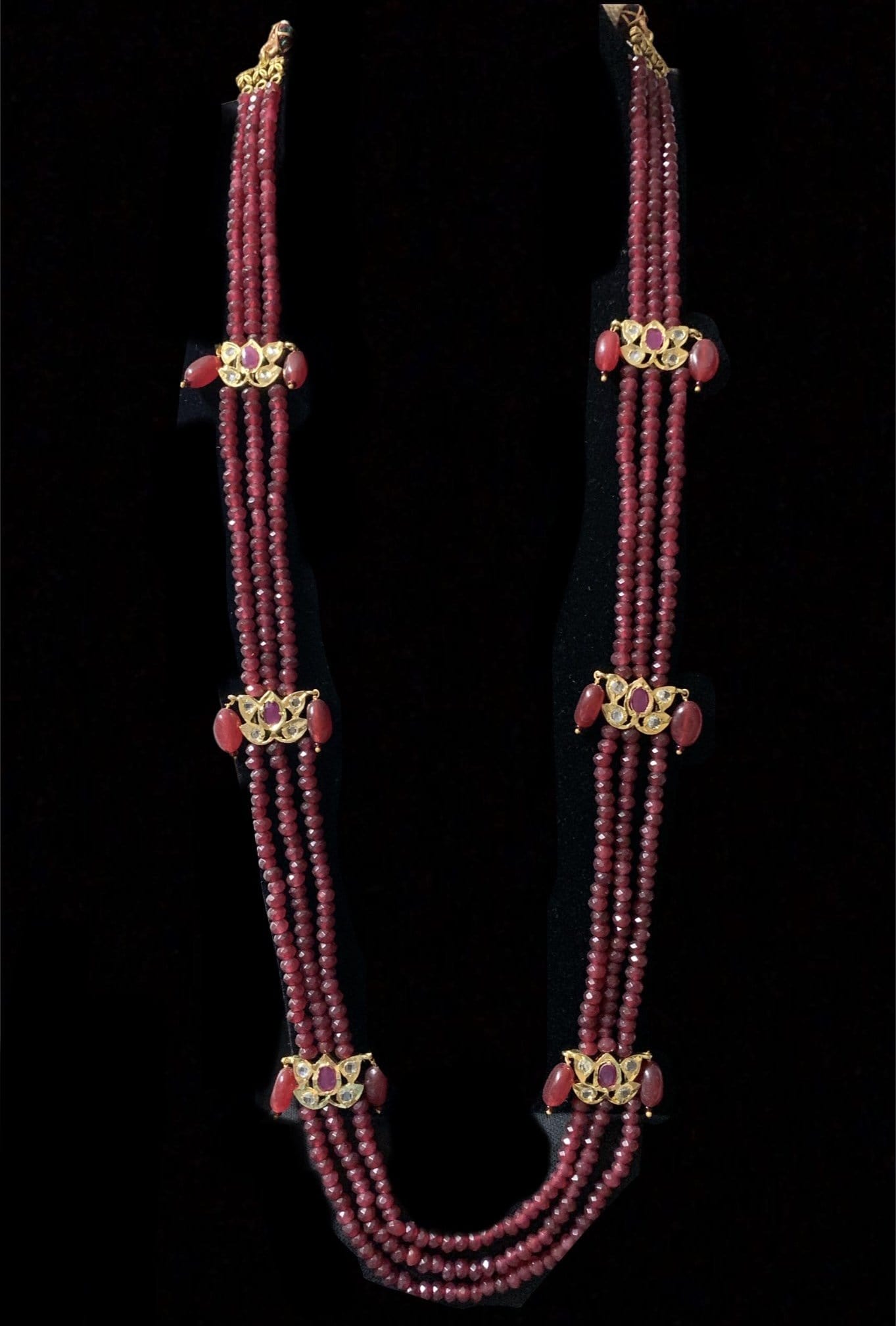 LN64 Raina Ruby  beads  necklace (SHIPS IN 3 WEEKS )