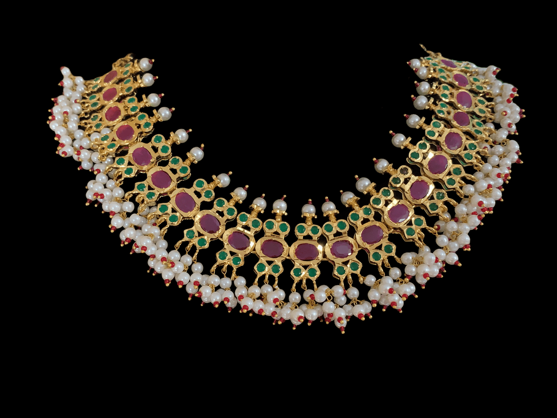 ALEEZAY RUBY EMERALD SET (READY TO SHIP )