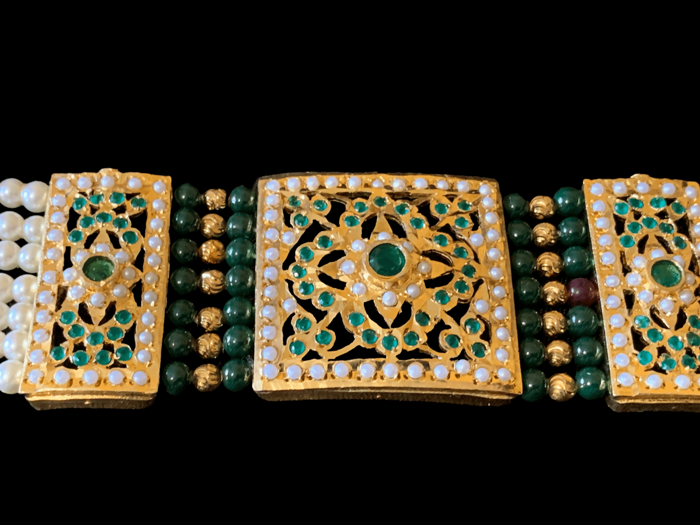 B64 Saira jadau bracelet in green   ( READY TO SHIP )