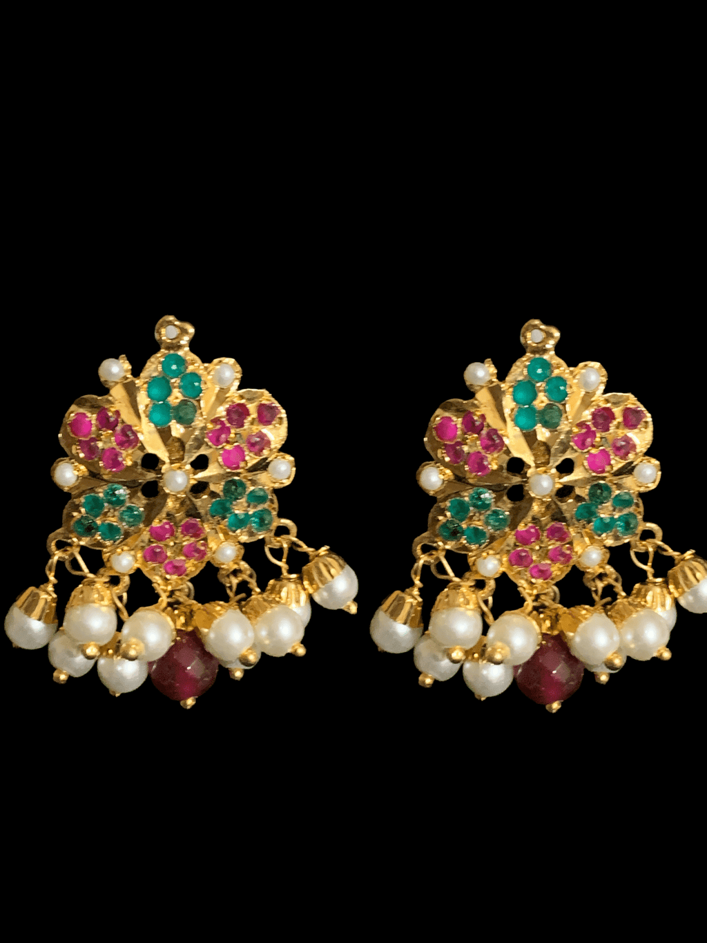 PS381 Maira  pendant set in ruby emerald ( READY TO SHIP)