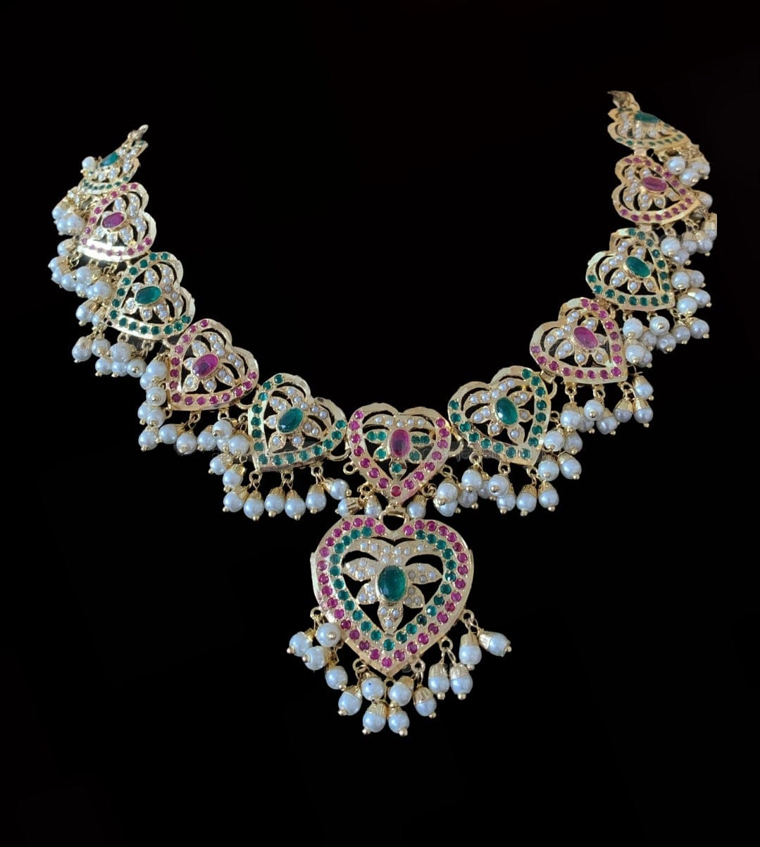 DNS104 Laya Punjabi Jadau necklace set (READY TO SHIP)