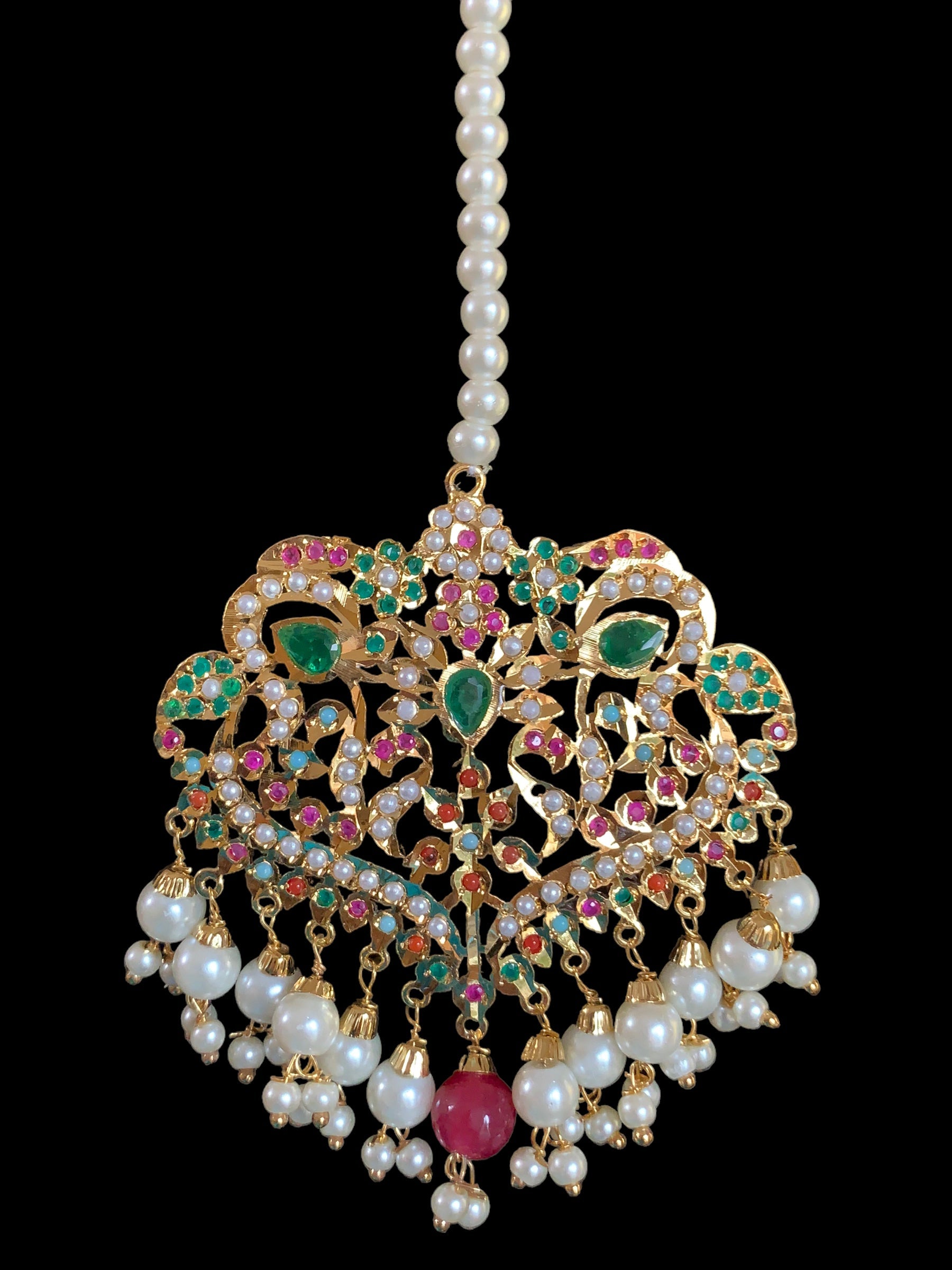 LN169 Neeli jadau rani haar in Navratan ( SHIPS IN 4 WEEKS  )