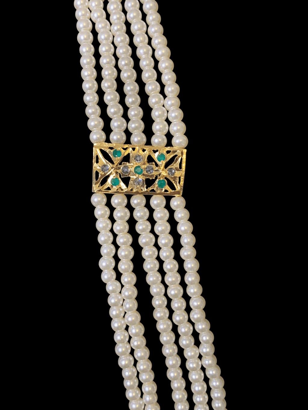 LN145 Kajal long emerald necklace set -( SHIPS IN 2 WEEK )