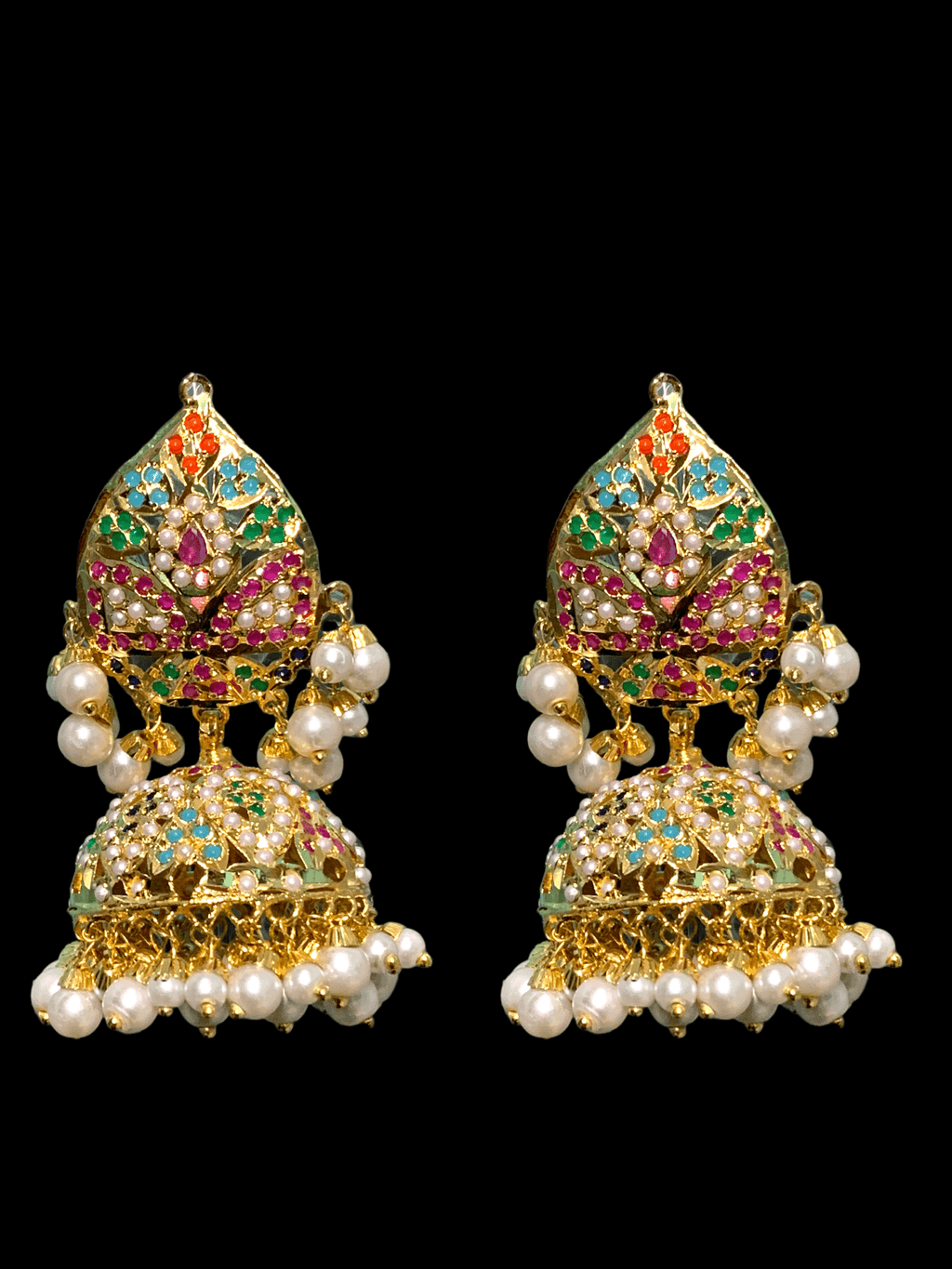 BR91 Hunza Navratan  jadau bridal set   ( SHIPS IN 4 WEEKS )