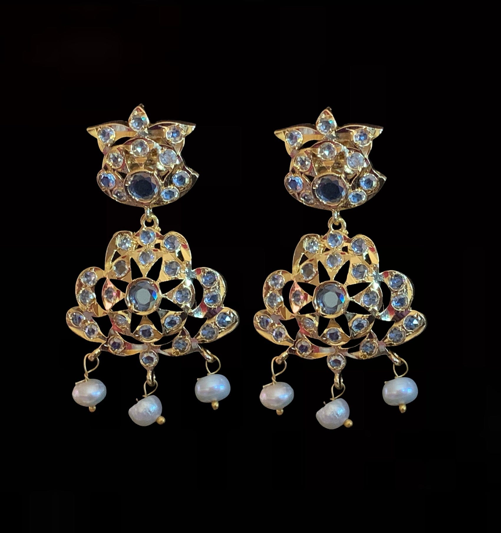 DNS159 Heena necklace set in fresh water pearls  ( READY TO SHIP )