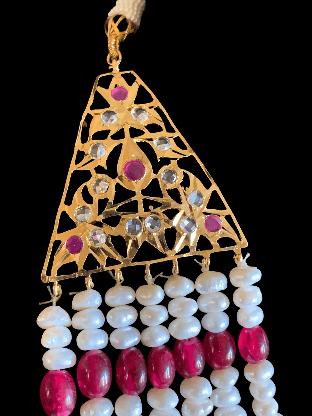 SAT66 Insia Hyderabadi satlada in fresh water pearls and rubies( SHIPS IN 3 WEEKS  )