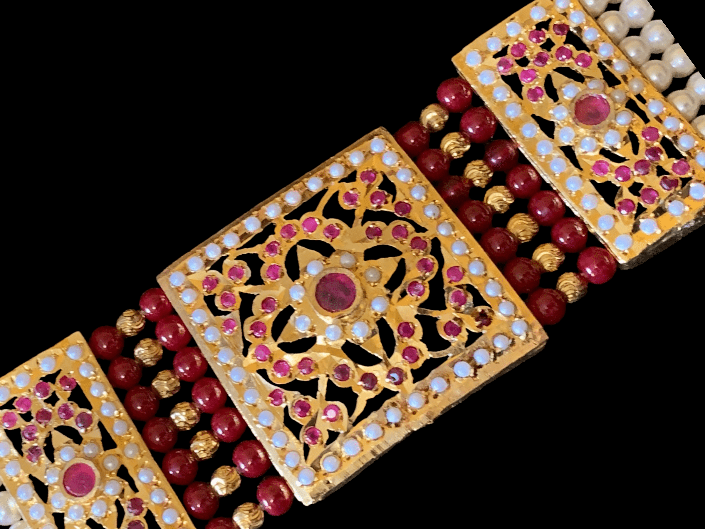 B63 Saira jadau bracelet in ruby   ( SHIPS IN 4 WEEKS )