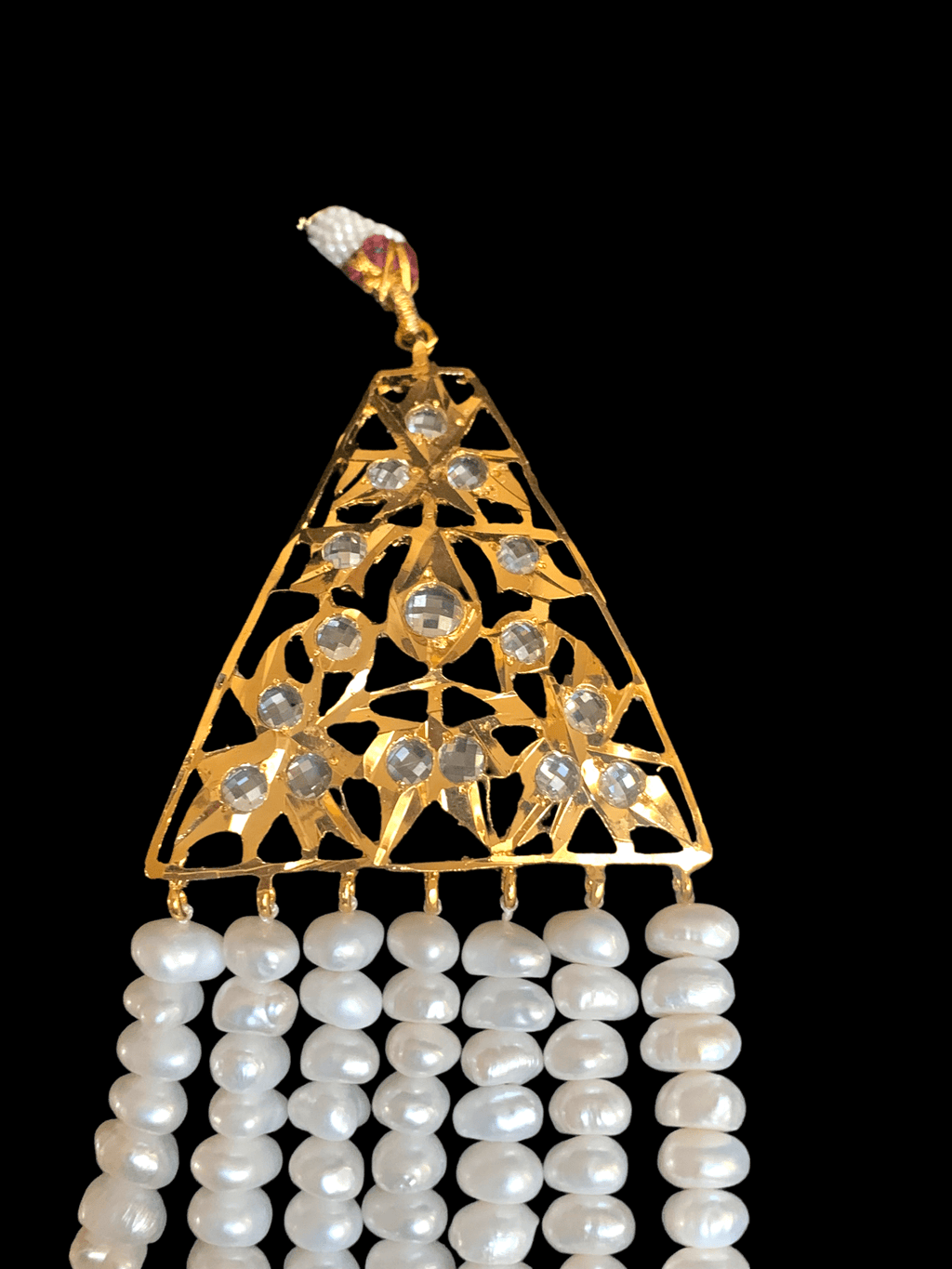 SAT64 Hyderabadi satlada in fresh water pearls ( SHIPS IN 2 WEEKS )