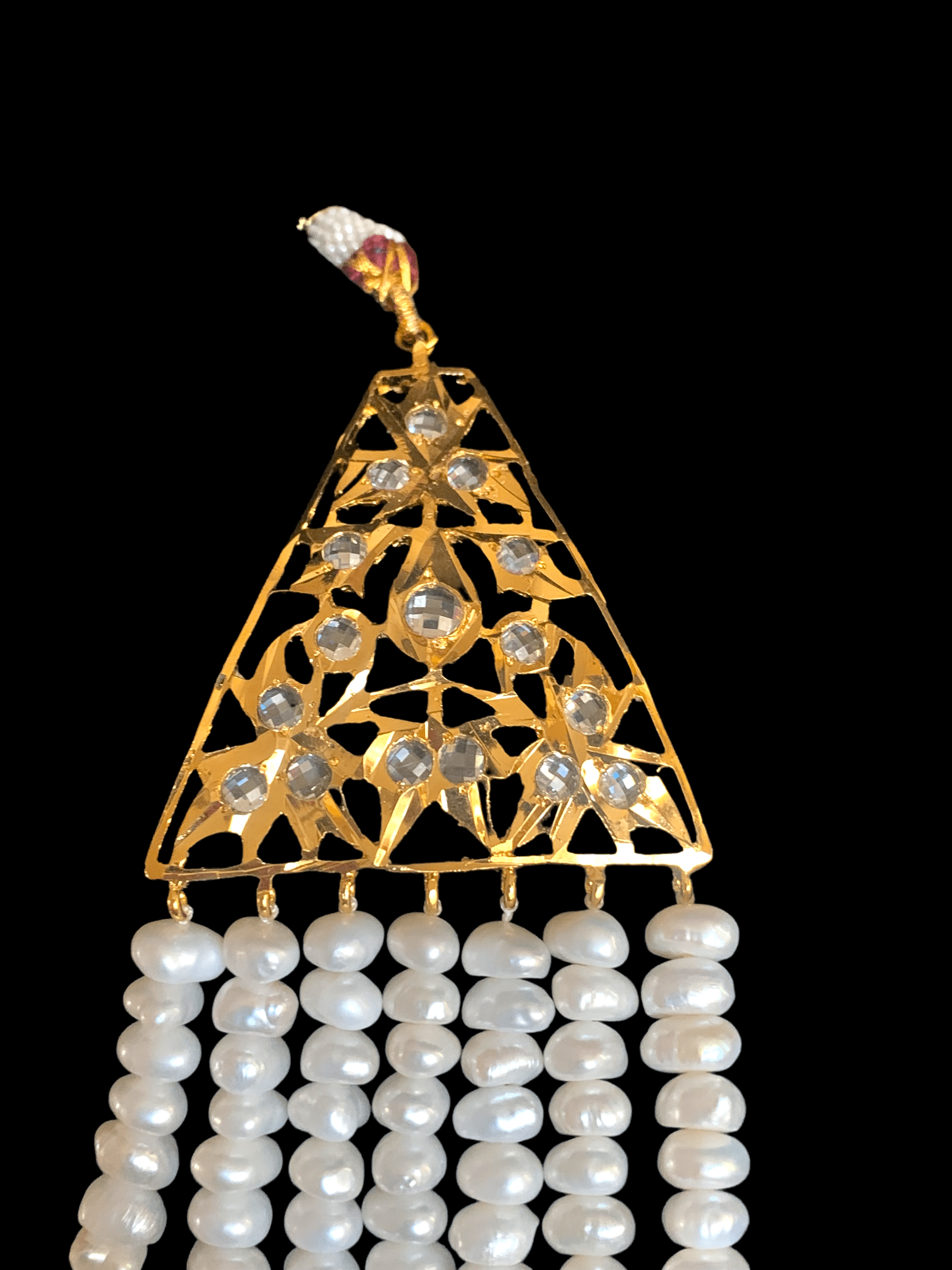 SAT64 Hyderabadi satlada in fresh water pearls ( SHIPS IN 2 WEEKS )