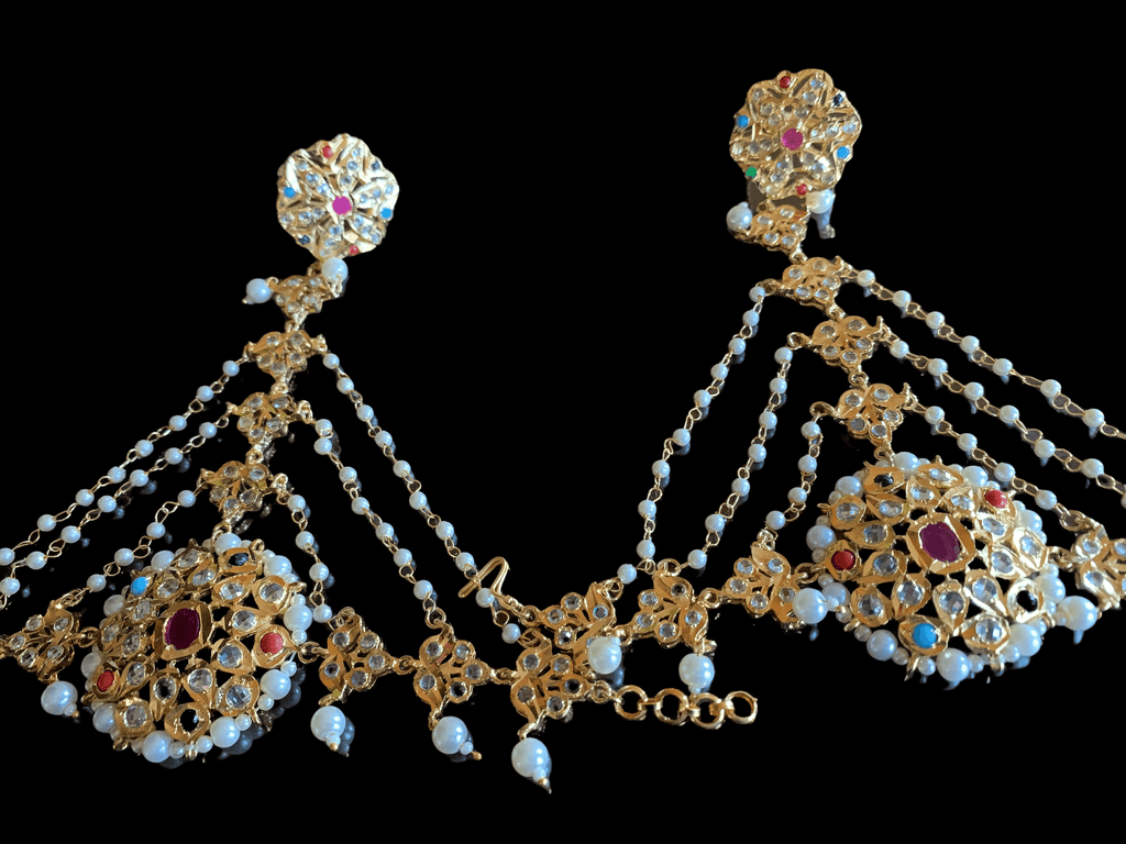 HP10 Ronak haath phool - ONE PAIR ( navratan  ) (SHIPS IN 4 WEEKS  )