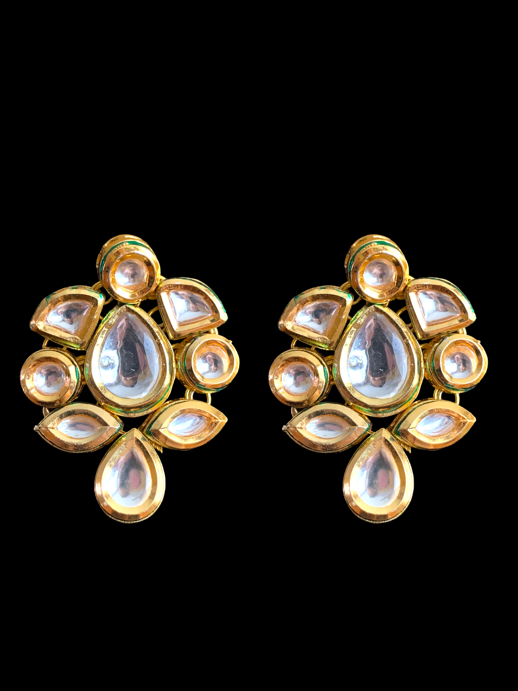 ET56 gold plated high quality kundan studs ( SHIPS IN 3 WEEKS )