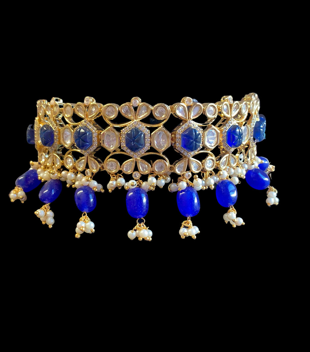 Vedika polki choker in blue   ( READY TO SHIP)