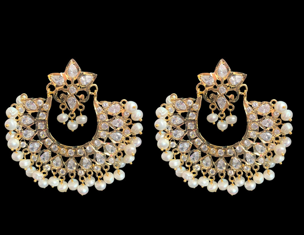 DER290 Subhana chandbali in gold plating ( SHIPS IN 2 WEEKS )