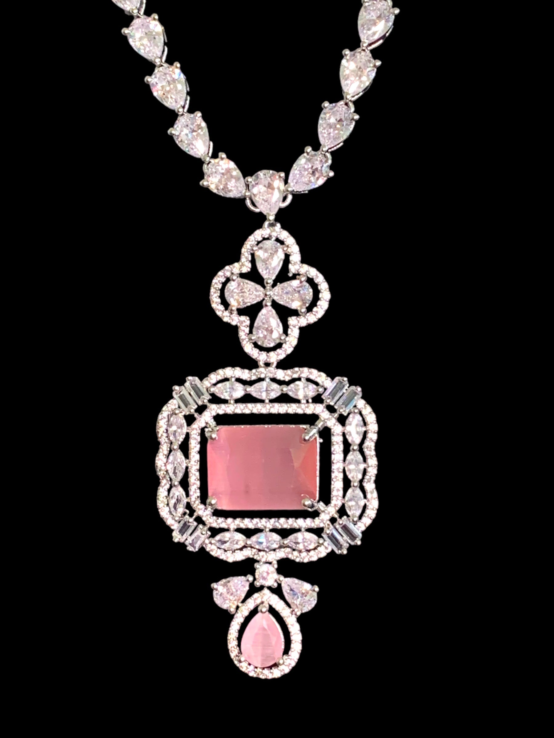 NS503 MISHA silver plated necklace with earrings ( READY TO SHIP )