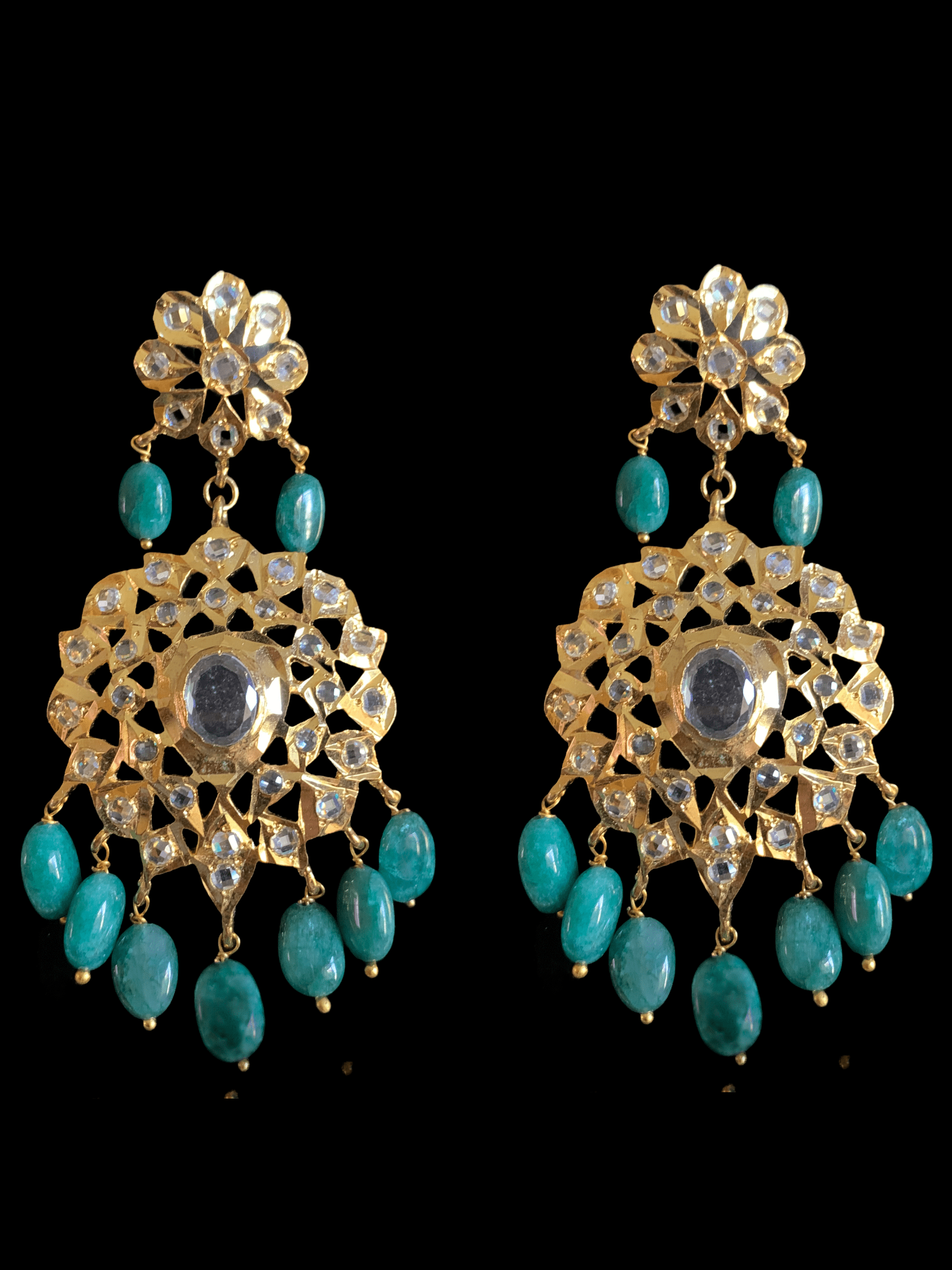 NS272 Rida emerald barfi with earrings ( SHIPS IN 4 WEEKS)