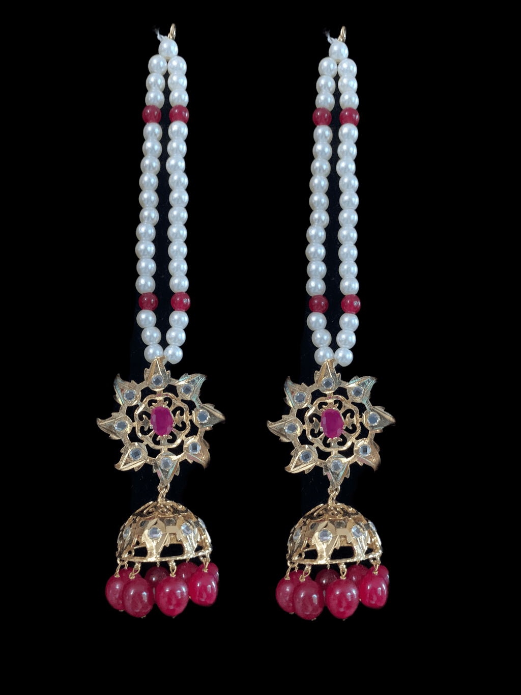 C109  Insia jadavi lacha in ruby  beads (READY TO SHIP  )