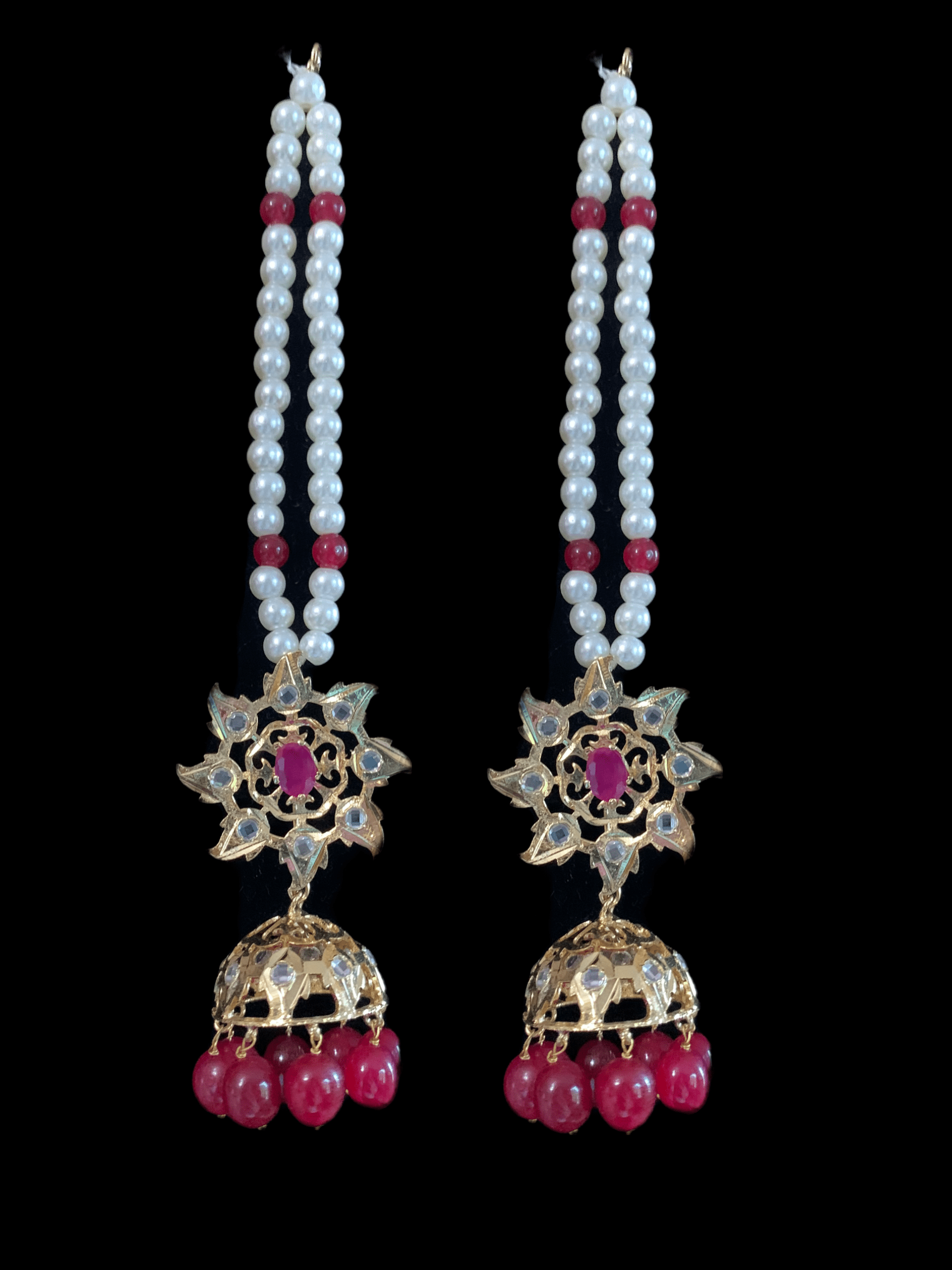 C109  Insia jadavi lacha in ruby  beads (READY TO SHIP  )