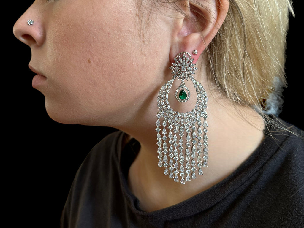 DER501 Elise silver plated earrings  ( READY TO SHIP )