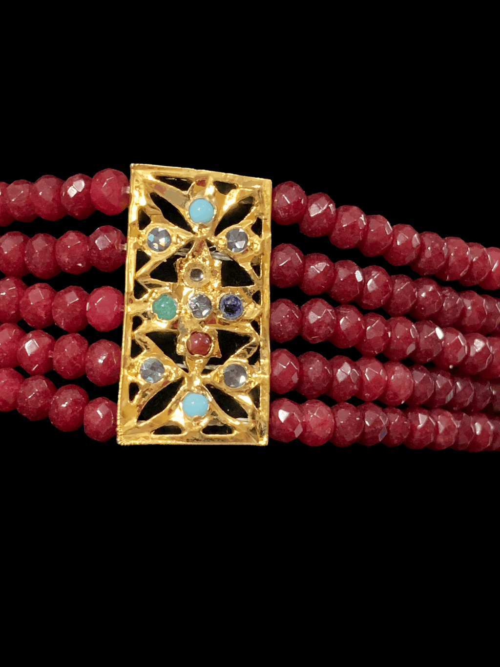 C54 Jenna  jadau navratan  choker with earrings( READY TO SHIP )