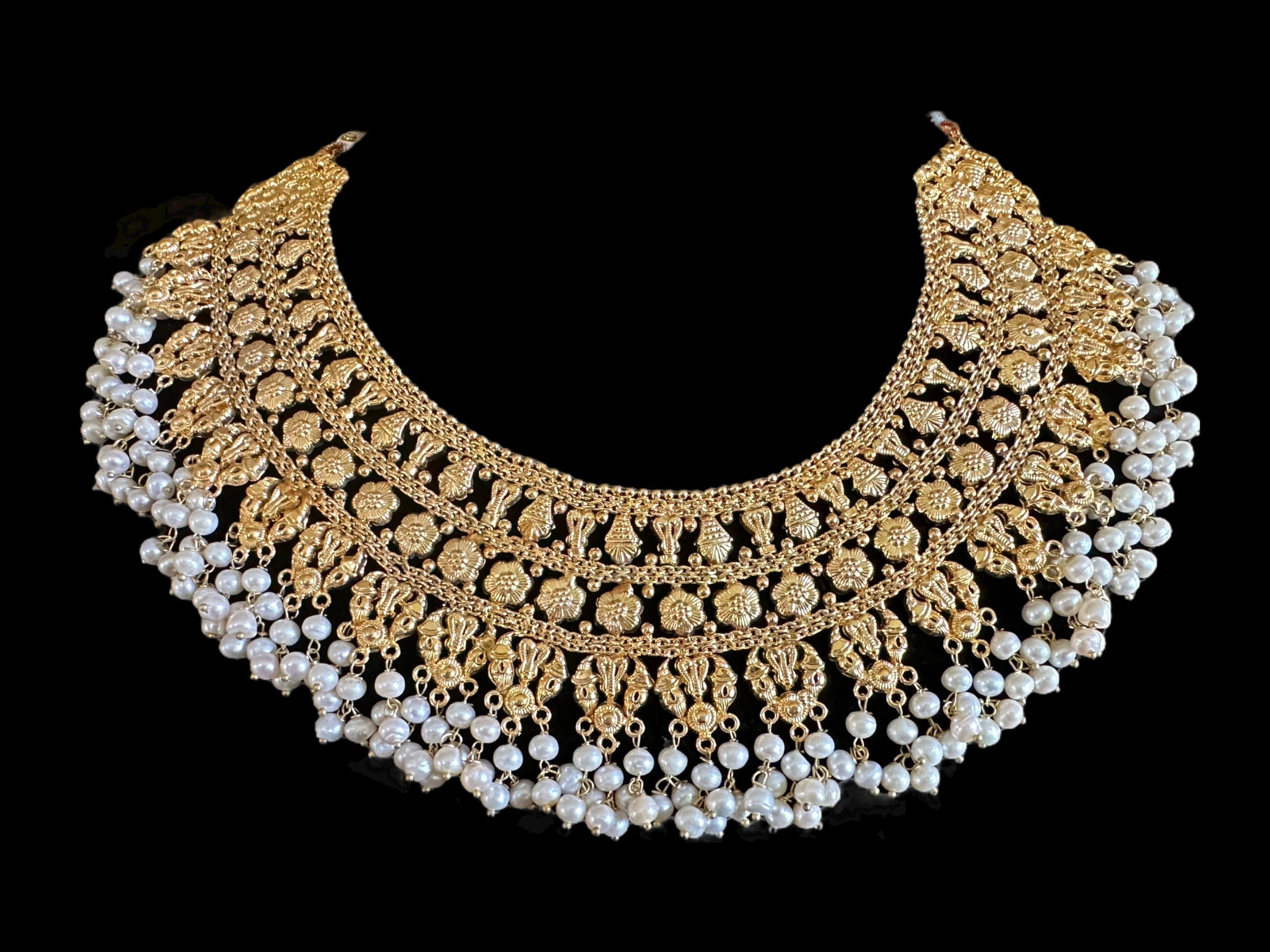 BR101 Bridal necklace set with jhoomar tika ( SHIPS IN 4  WEEKS  )