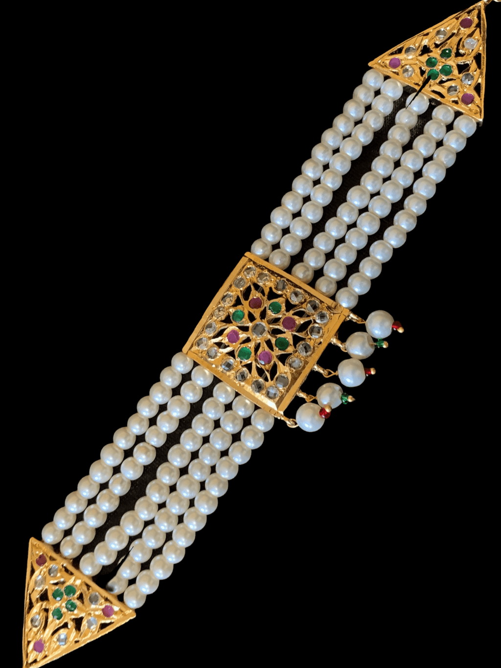 B68 Ariha Ruby emerald  pearl bracelet ( READY TO SHIP )