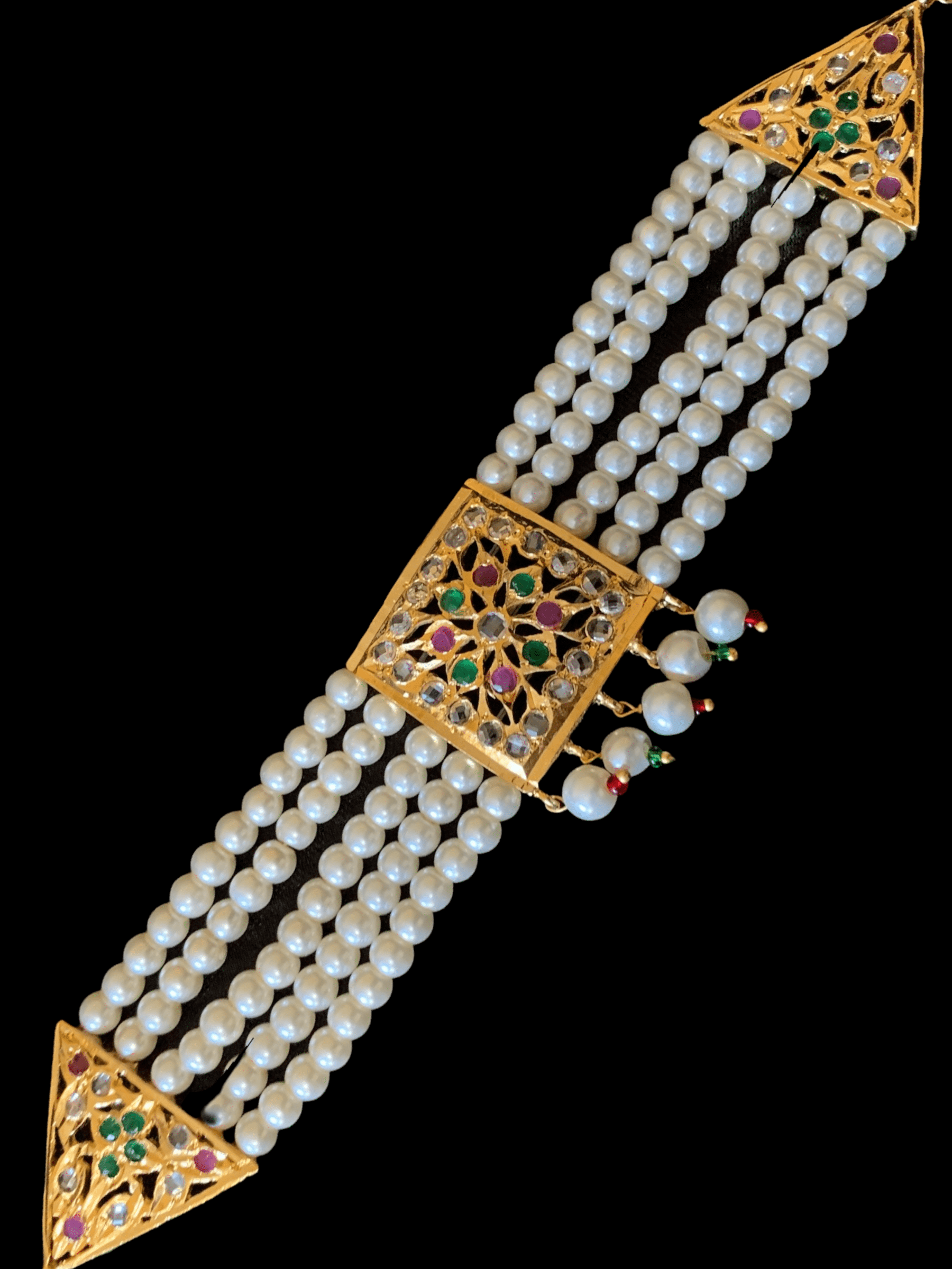 B68 Ariha Ruby emerald  pearl bracelet ( READY TO SHIP )