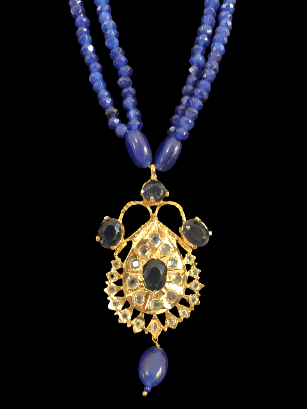 PS35 Jugni in blue  beads ( SHIPS IN 4 WEEKS )