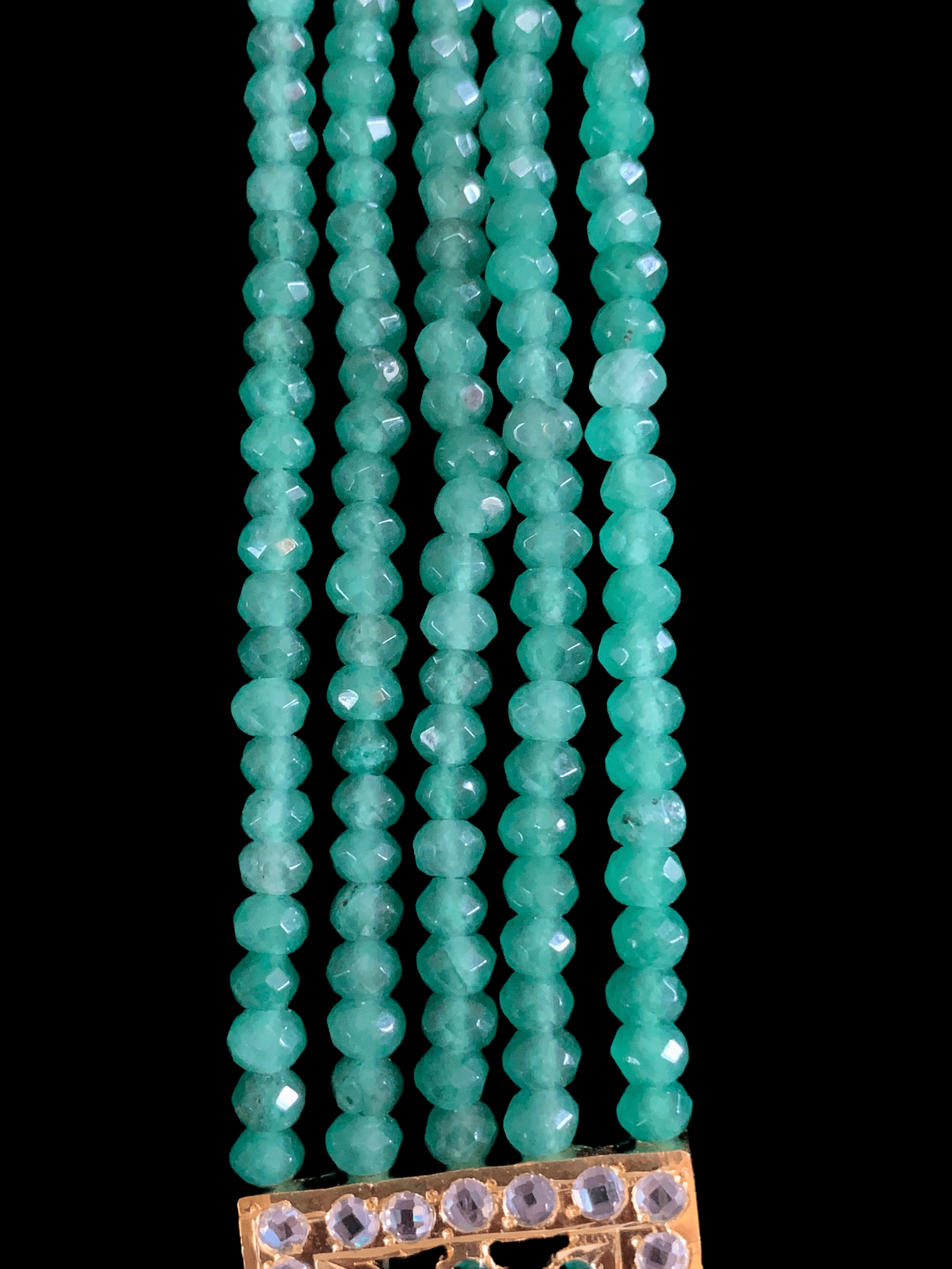 LN63 Namita rani haar in light green beads ( READY TO SHIP )