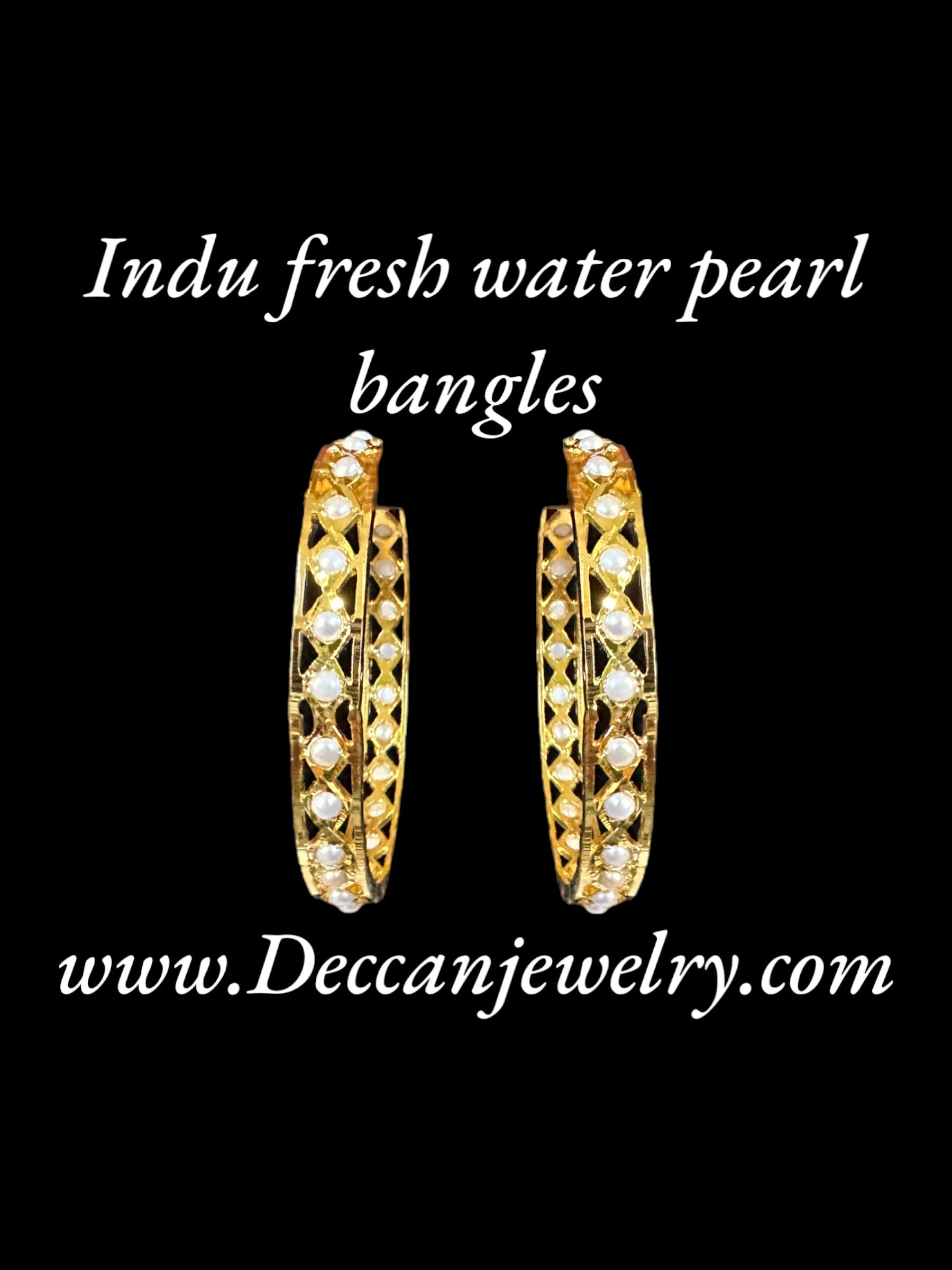 B143 INDU fresh water pearl bangles -1 pair, size 2.6 ( READY TO SHIP )