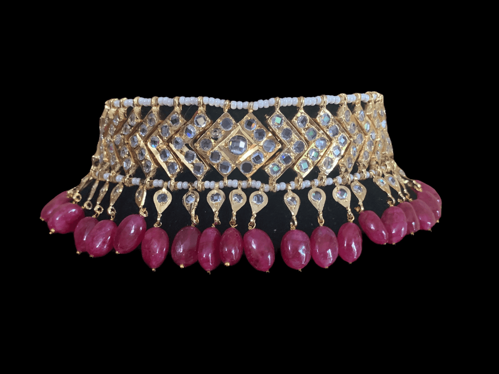 C84 MAHIRA v set in ruby beads (READY TO SHIP )