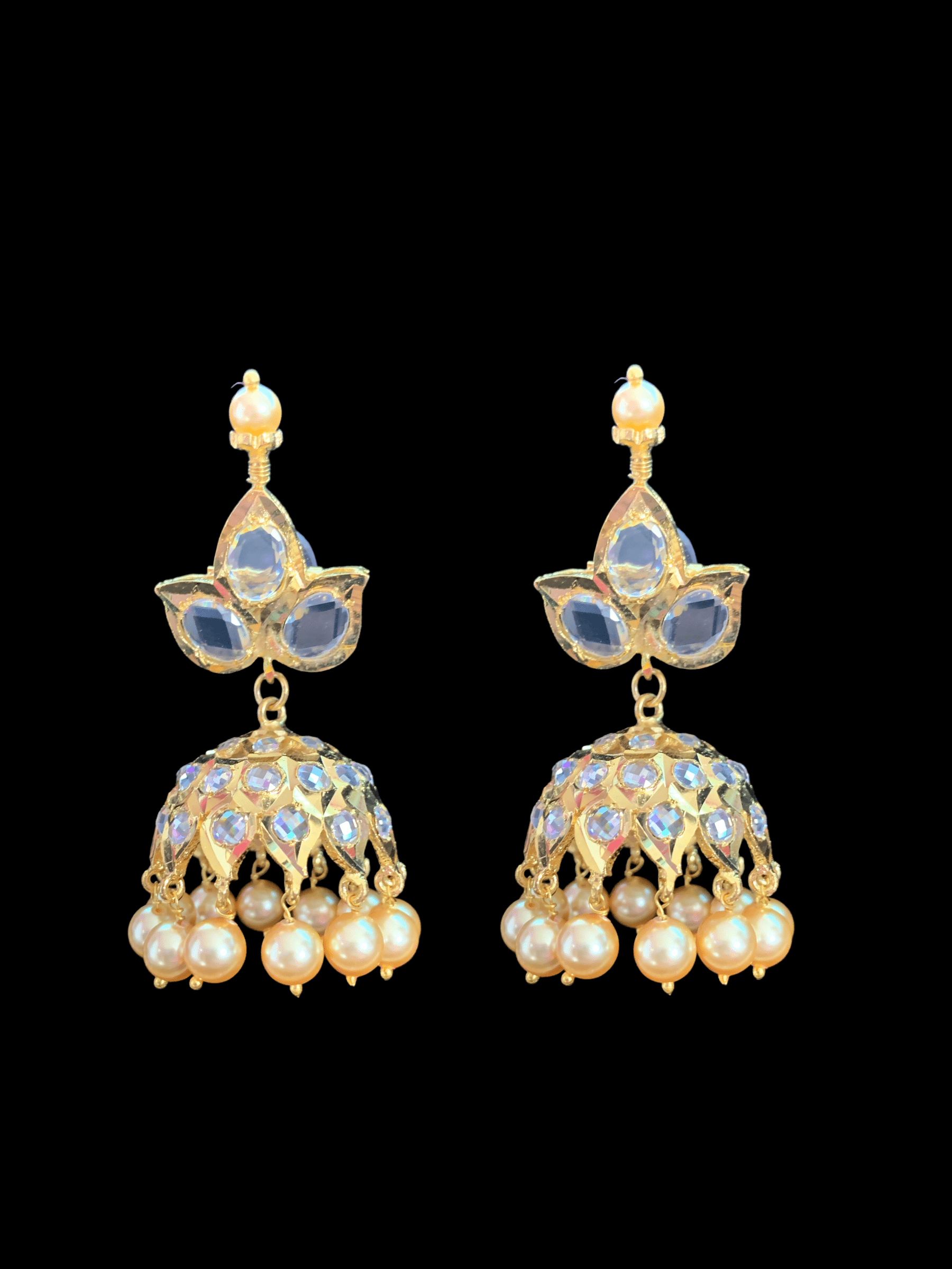 Hyderabadi gold plated polki necklace in gold plated silver ( SHIPS IN 4 WEEKS )