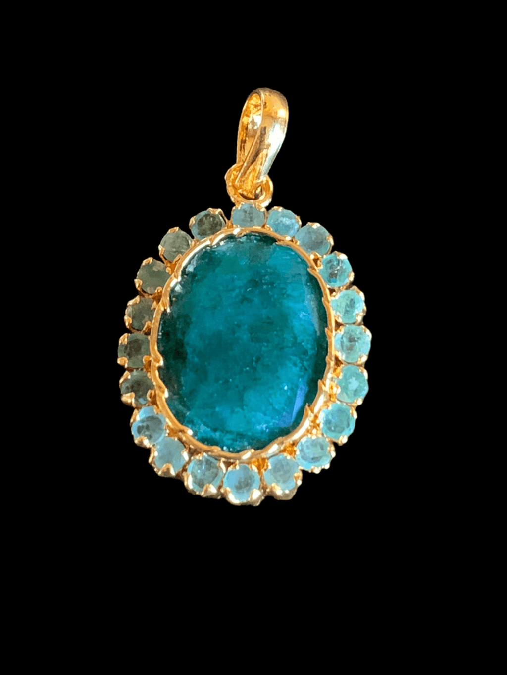 PS459 Pendant set with emerald   ( READY TO SHIP )