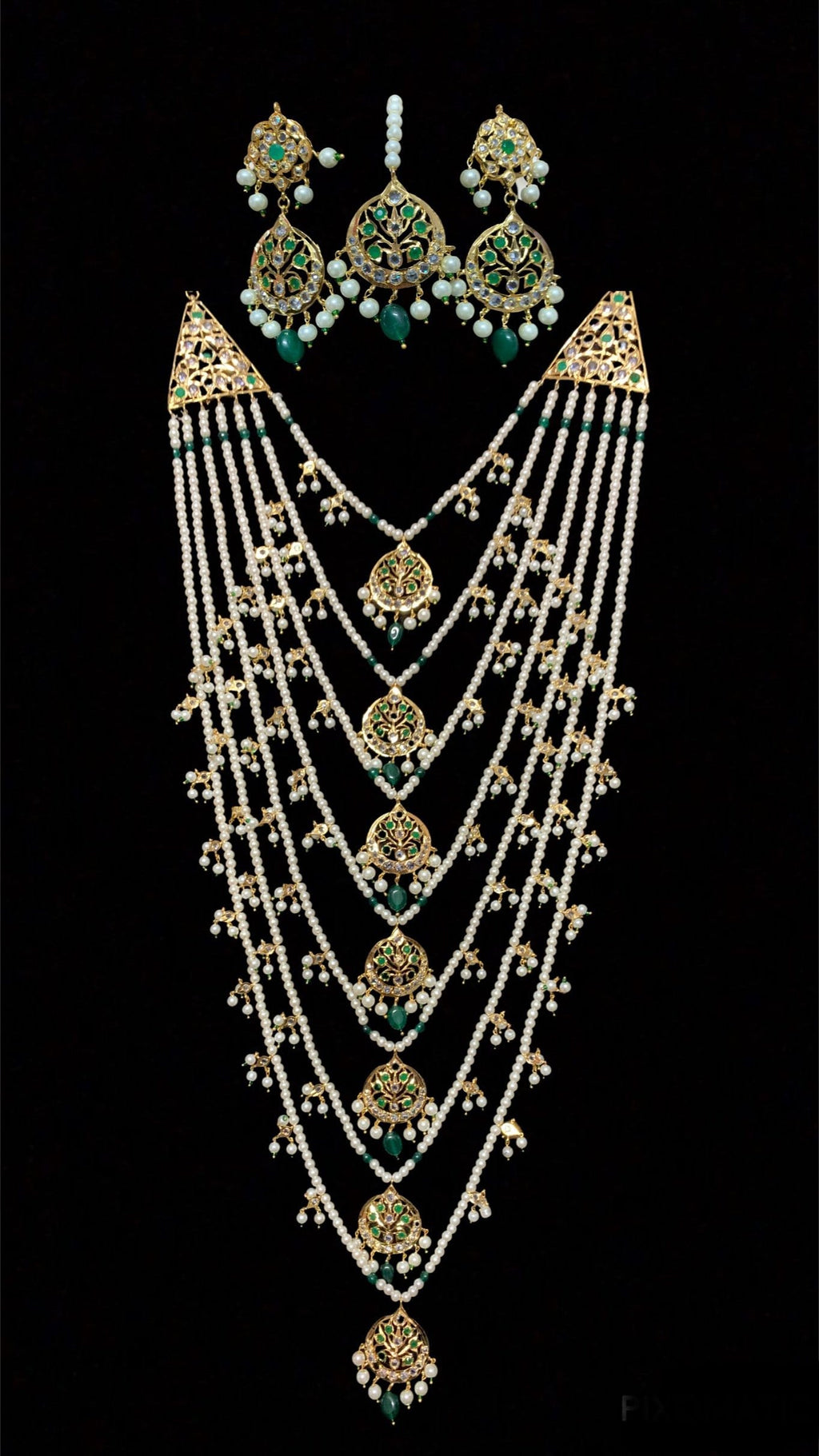 SAT19 Asmara Hyderabadi bridal satlada green ( READY TO SHIP )